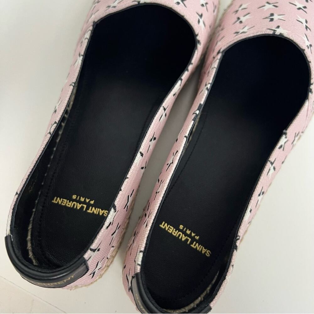 NWT Saint Laurent Espadrilles Solaris Canvas Star Print Pink Black EU 39.5 $750 - Picture 6 of 12